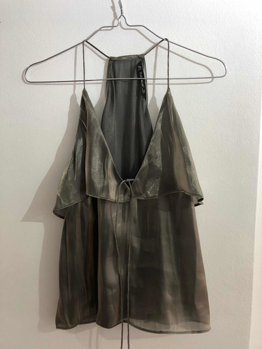 Top Zara Metálico Noche Holo