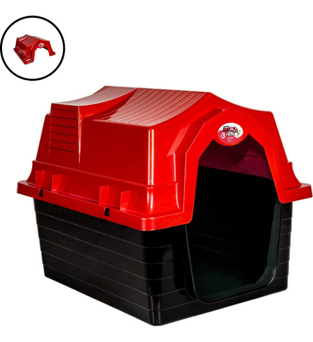 Casinha Para Cães Vermelha Porte Grande N3 Animais Doméstico Cor Vermelho Desenho Liso
