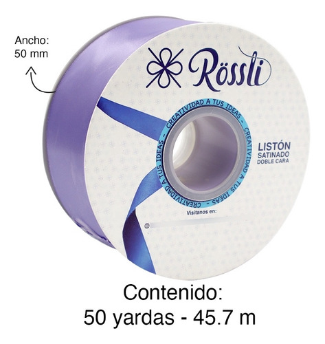 Listón Satinado Doble Cara No. 12 Con 45.7 Metros Lila Liston Satinado No.12