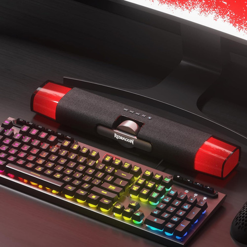 Caixa De Som Gamer Redragon Dora Gs512 Rgb Bluetooth Stereo Preto
