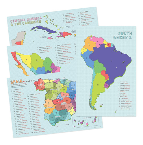 Mapas De Países De Habla Hispana Aula España, México...