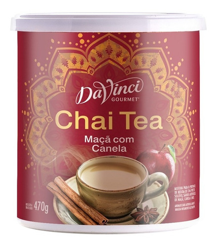 Chai Tea Sabor Maçã C/ Canela Da Vinci Gourmet 470g 