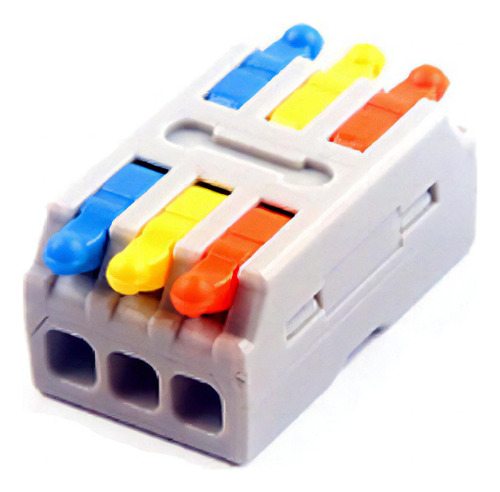 Conector Emenda Derivação 3x3 Fio Alavanca 1 À 2,5mm