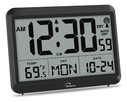 Reloj Atómico Wallarge Con Batería - Reloj Despertador Con P