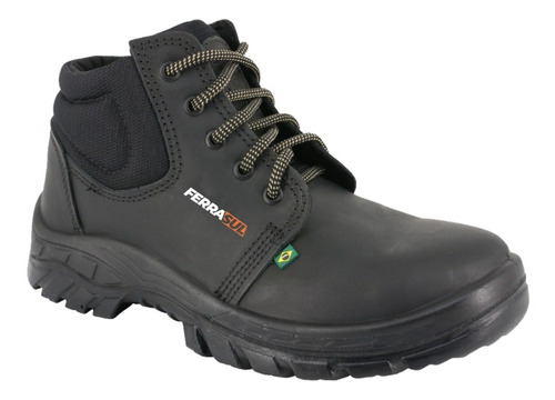 Imagem 1 de 1 de Nobuck Botina Seguranca Bico Pvc Acolchoado Marrom Ecosafety