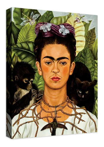 Autorretrato Collar Con Espinas Frida Kahlo Cuadro Canvas