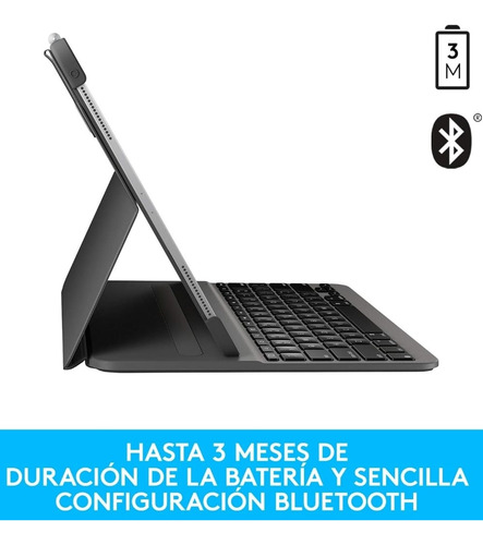 Teclado Funda Logitech Slim Folio Pro Ipad 12.9 (3,4,gen) Negro