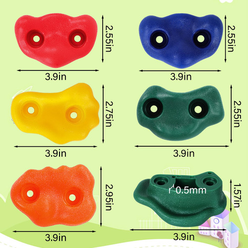 Juego De 25 Agarres De Escalada Kids Para Pared Roca Multico