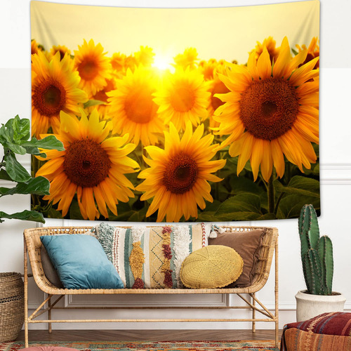 Moyrisou Tapiz Campo Girasol Para Colgar Pared Flor Floral