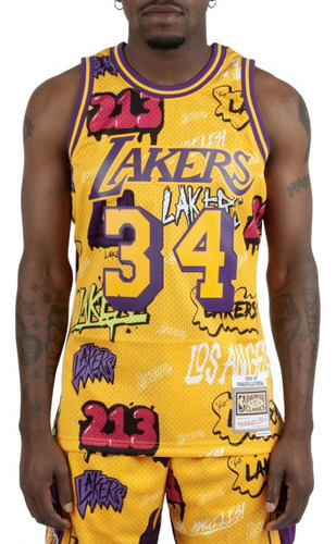 Jersey Mitchell & Ness Nba Slap Sticker La Lakers 1996 Shaqu