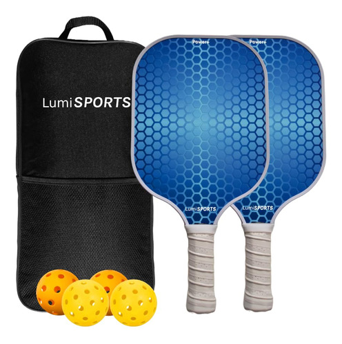 Lumi Sports Juego De Paletas De Pickleball | 2 Paletas, 4 Bo