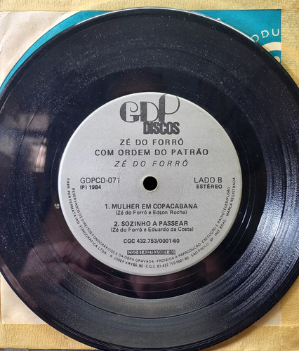 Compacto... Zé Do Forró... Forró Em Araripina...1984... (Usado)