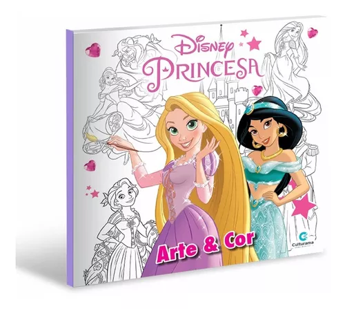 Livro Grande Para Colorir Princesas Disney Infantil Menina