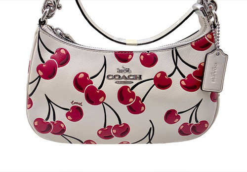 Bolsa Coach Teri Cerezas Crema Cerezas Níquel Crema