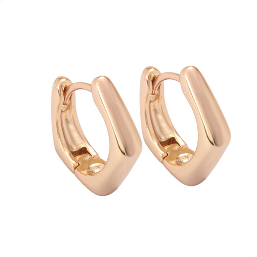 Aretes Huggies De Moda Satinados De Oro Laminado 18k 