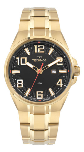 Relógio Technos Masculino Skymaster Dourado - 2115twx/1p Bisel Preto