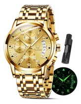 Comprar Olevs Relojes De Oro Para Hombre Relojes Cronógrafo De Cara