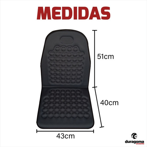 Imagen 2 de 6 de Cubre Asiento Y Respaldo Masaje Magnético Auto