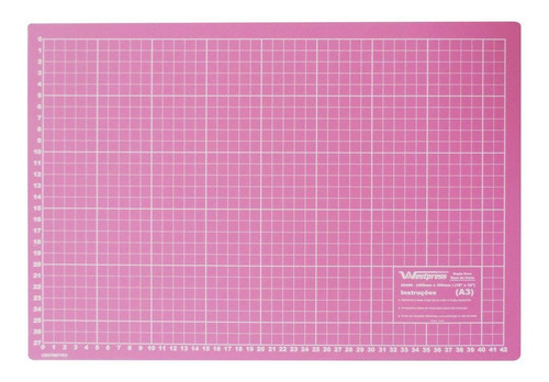 Imagem 2 de 5 de Base Para Corte De Tecidos Patchwork Frente Verso 60x45 Rosa