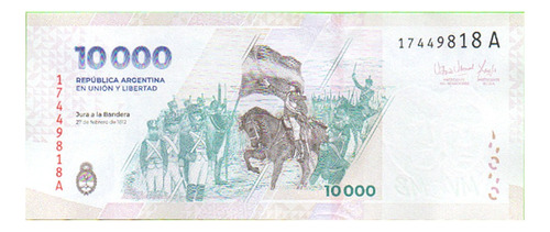Billete De Argentina $10.000,00 Año 2024 Estado Sin Circular