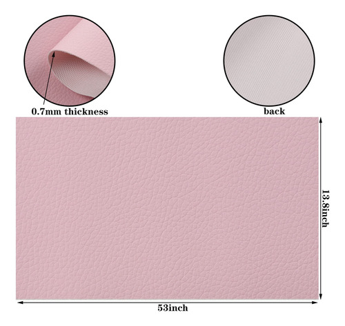 Rollo De Cuero Sintetico Color Solido Con Textura Lichipiche Pink
