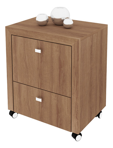 Gaveteiro Para Escritório Home Office Me4112 Mdp Amendoa Cor Marrom