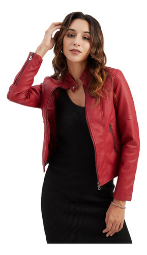 Chaqueta De Moto De Cuero De Ocio Para Mujer