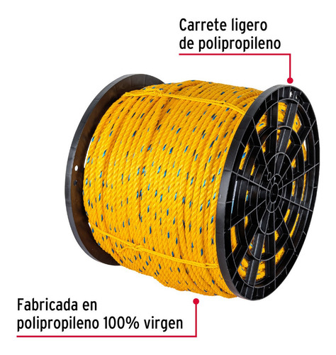 Rollo De 30 Kg De Cuerda Amarilla De Polipropileno Multiusos