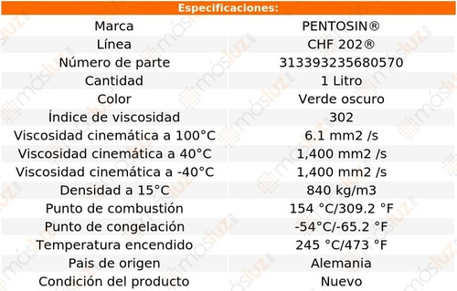 1 Lt Líquido Aceite De Dirección Hidráulica 9-5 L4 2.0l 11