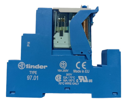 Relay Relé Encapsulado Finder 24vdc 5 Pines 16a Con Base