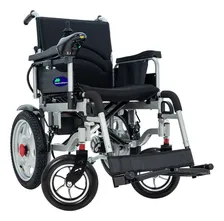 Silla De Ruedas Eléctrica Plegable Todo Terreno Gris Joystick Ajustable Asiento Acolchado Descansabrazos Abatibles Cinturón Frenos Electromagnéticos