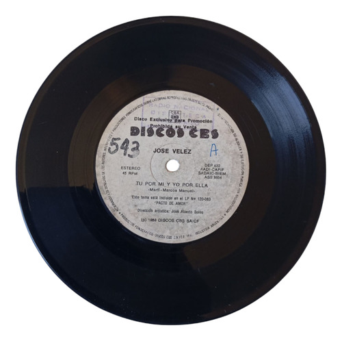 Vinilo Single De Jose Velez - El Nuevo Gitano ( Q22 (Usado)