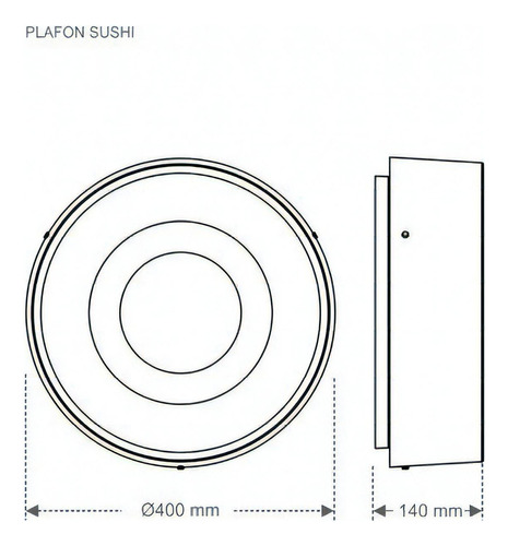 Plafon Led Redondo De Sobrepor Sushi 40w 6500k Taschibra Cor Branco