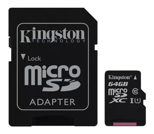 Imagen 2 de 4 de Tarjeta De Memoria Kingston Micro Sd 64gb Clase 10 Cs2 100mb