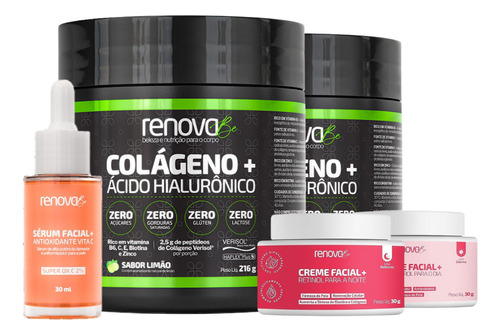 2 Colágenos + Retinol + Resveratrol + Vitamina C - Renova Be Sabor 2 - Limão