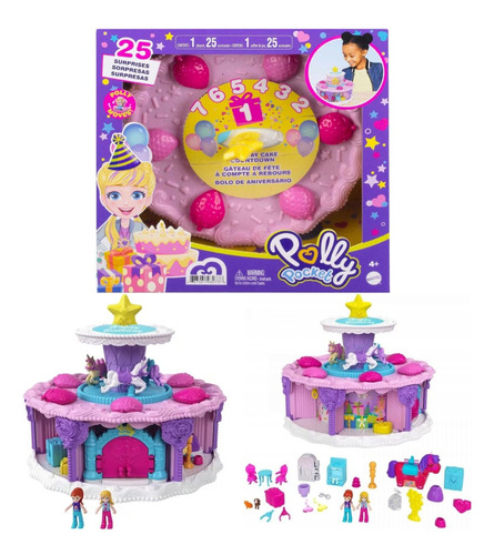 Torta De Cumpleaños Polly Pocket Sorpresas Mattel Yw06