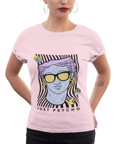 Playera Rosa Para Mujer De Solo Psycho