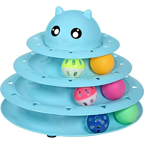 Juguete Interactivo Gato 3 Niveles 6 Bolas Para Ejercicio