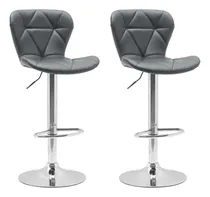 Comprar Set 2 Bancos Altos Respaldo Giratorios Para Barra Cocina Bar