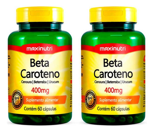 Kit 2 Beta Caroteno Vitamina-a 400mg 60 Cápsulas Maxinutri