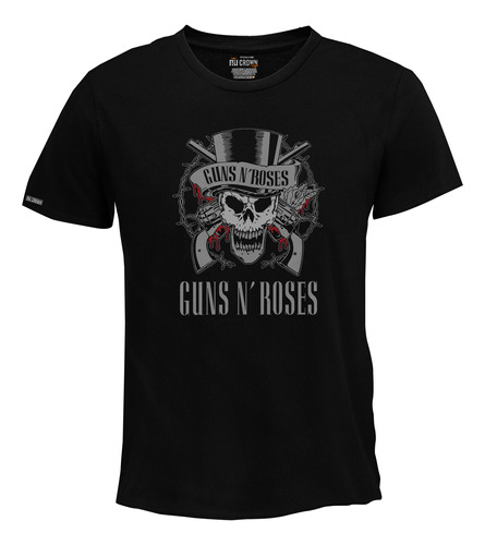 Camisetas Estampadas Guns N Roses Calavera Sombrero Rock Bto