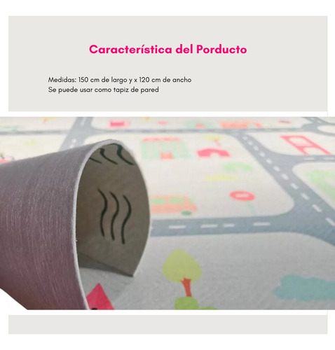 Alfombra Infantil Habitación Antideslizante Pista 120x150