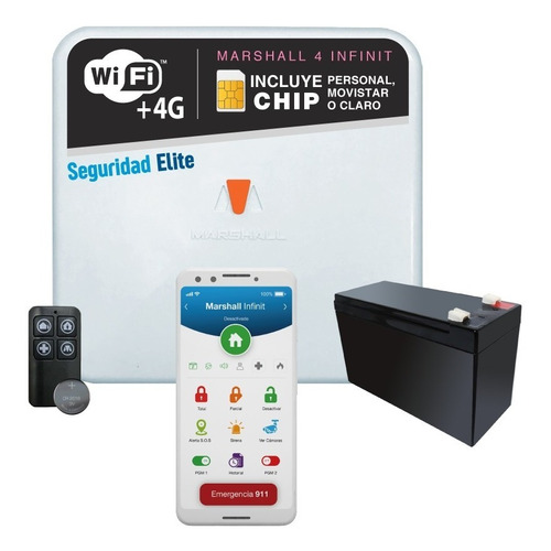 Central Alarma Marshall 4  Infinit 4g Wifi Gprs Inalambrica