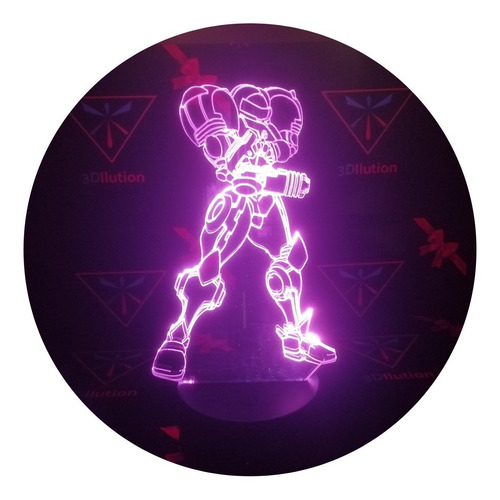 Lámpara 3d App Incluida Samus Aran Metroid