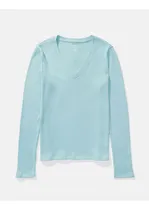 Comprar American Eagle Playera De Felpa Manga Larga Escote V