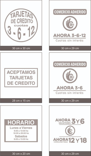 Vinilo Vidrieras Local Tarjetas-ahora 3 6 12 18-horarios