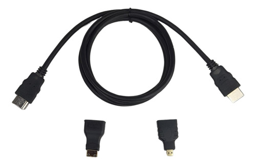 Cable Hdmi 3 En 1 Adaptadores Micro Y Mini Hdmi 1,5 Metros 