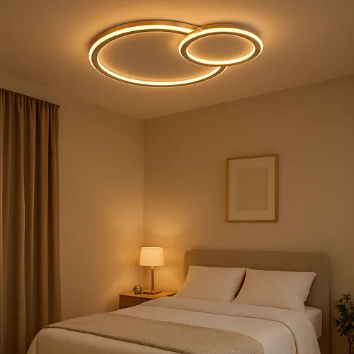 Gmh Luminaria De Led Sobrepor Sala Quarto Modelo Moderno Hadar Branco 74w 2880 Lúmens Luz Branco Quente Amarela 3000k