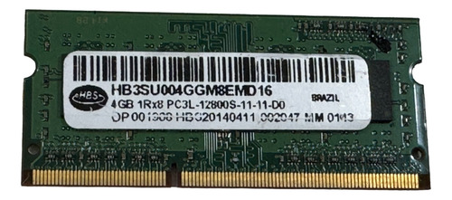  Memória Ram Ddr3 4gb P/ Notebook Pc3-12800s-11-11-c0 1rx8