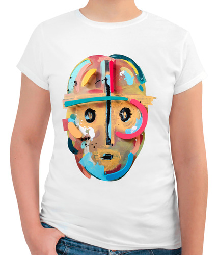 Playera Para Mujer  Rostro A Colores 